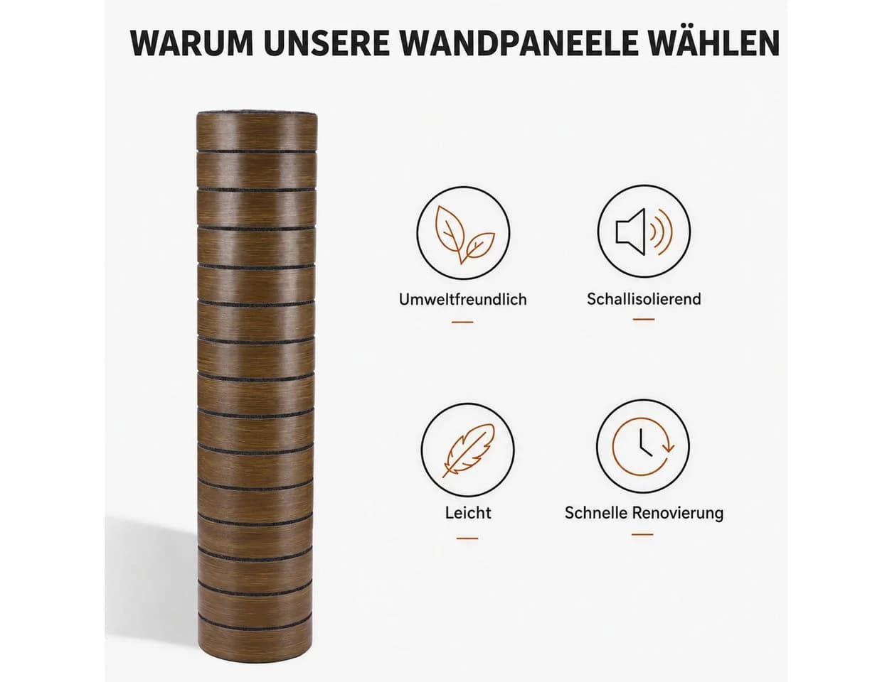 BlingBin Selbstklebendes 3D Wandpaneel Holzoptik Braun - Bild 4