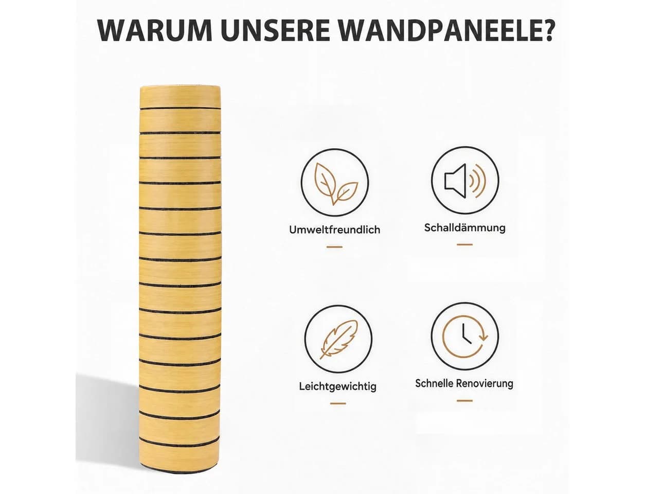 BlingBin Selbstklebendes 3D Wandpaneel Gold Holzoptik - Bild 4