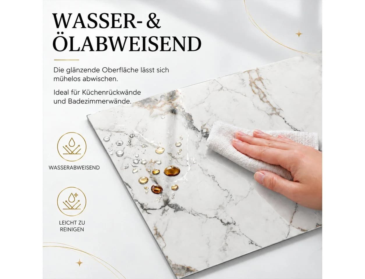 LEMLIT Selbstklebende Wandpaneele Marmoroptik Grau 60x30cm - Bild 5