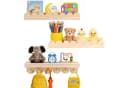 LEMLIT Wandregal 3er-Set Kinderregal Kiefernholz mit 6 Haken Bild 2
