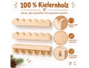 LEMLIT Wandregal 3er-Set Kinderregal Kiefernholz mit 6 Haken Bild 4