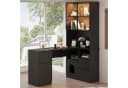 BlingBin Eckschreibtisch mit LED-Vitrinenschrank Schwarz Bild 5