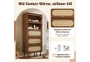 BlingBin Hochschrank Nussbaum mit Rattan Fronten & Metallbeinen Bild 5