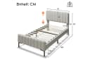 BlingBin Polsterbett 90x200 cm mit Lattenrost & verstellbarem Kopfteil Bild 3