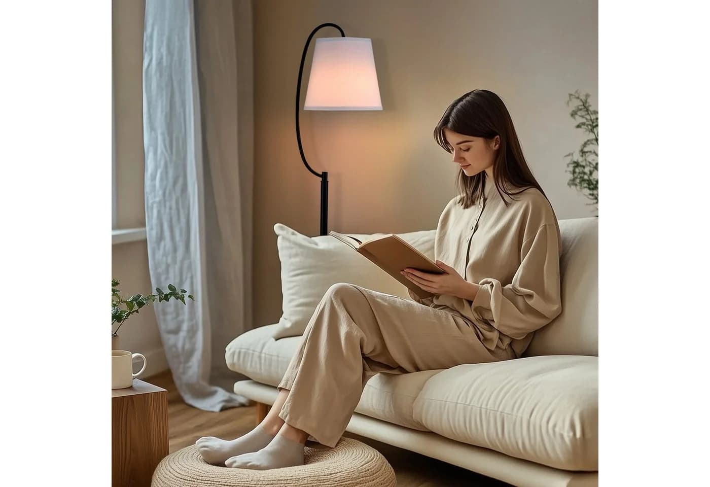 STANBOW Stehlampe Schwarz Bogenlampe mit flexiblem Arm - Bild 3