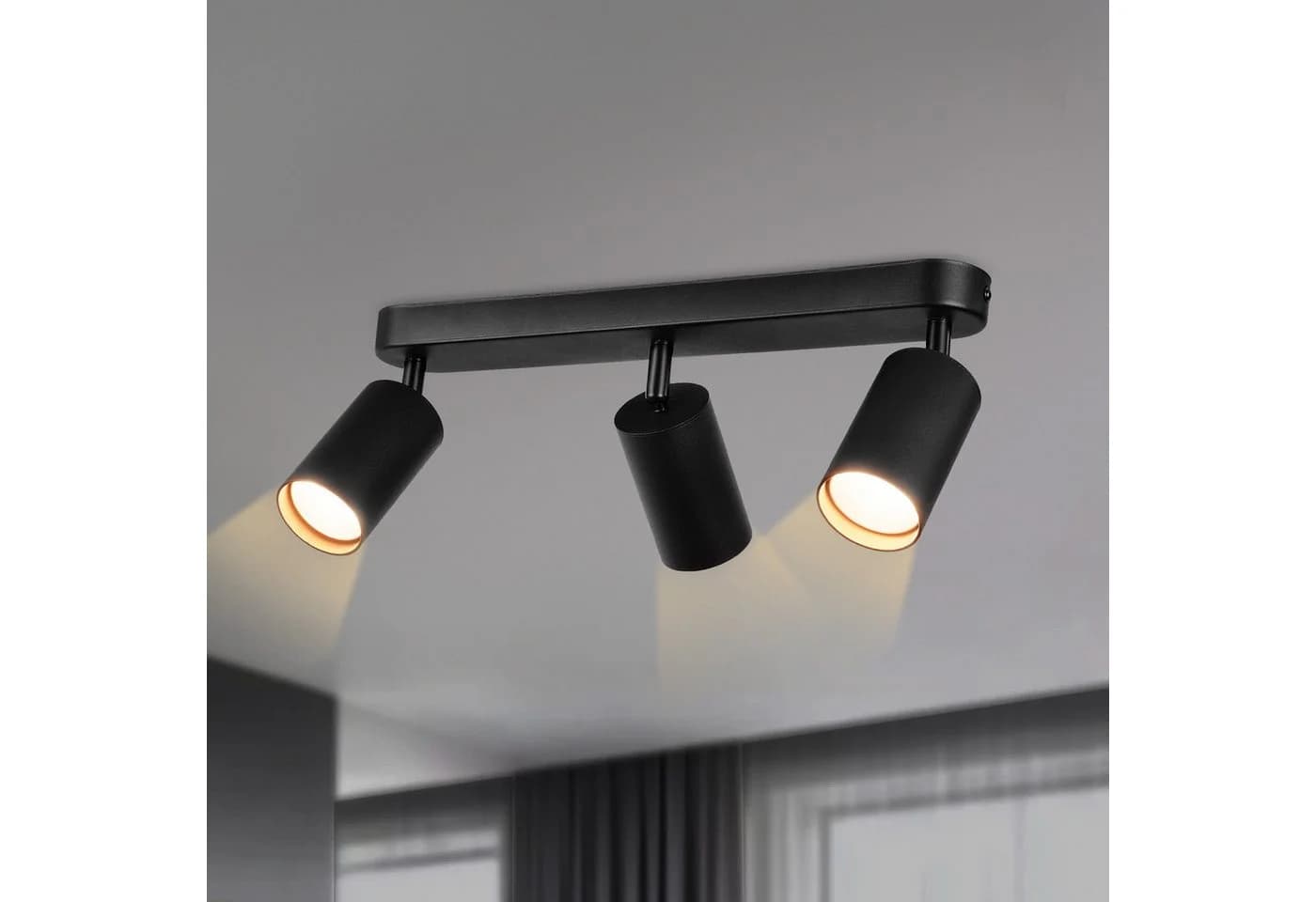 STANBOW Deckenstrahler LED 3x GU10 Schwarz 350° drehbar
