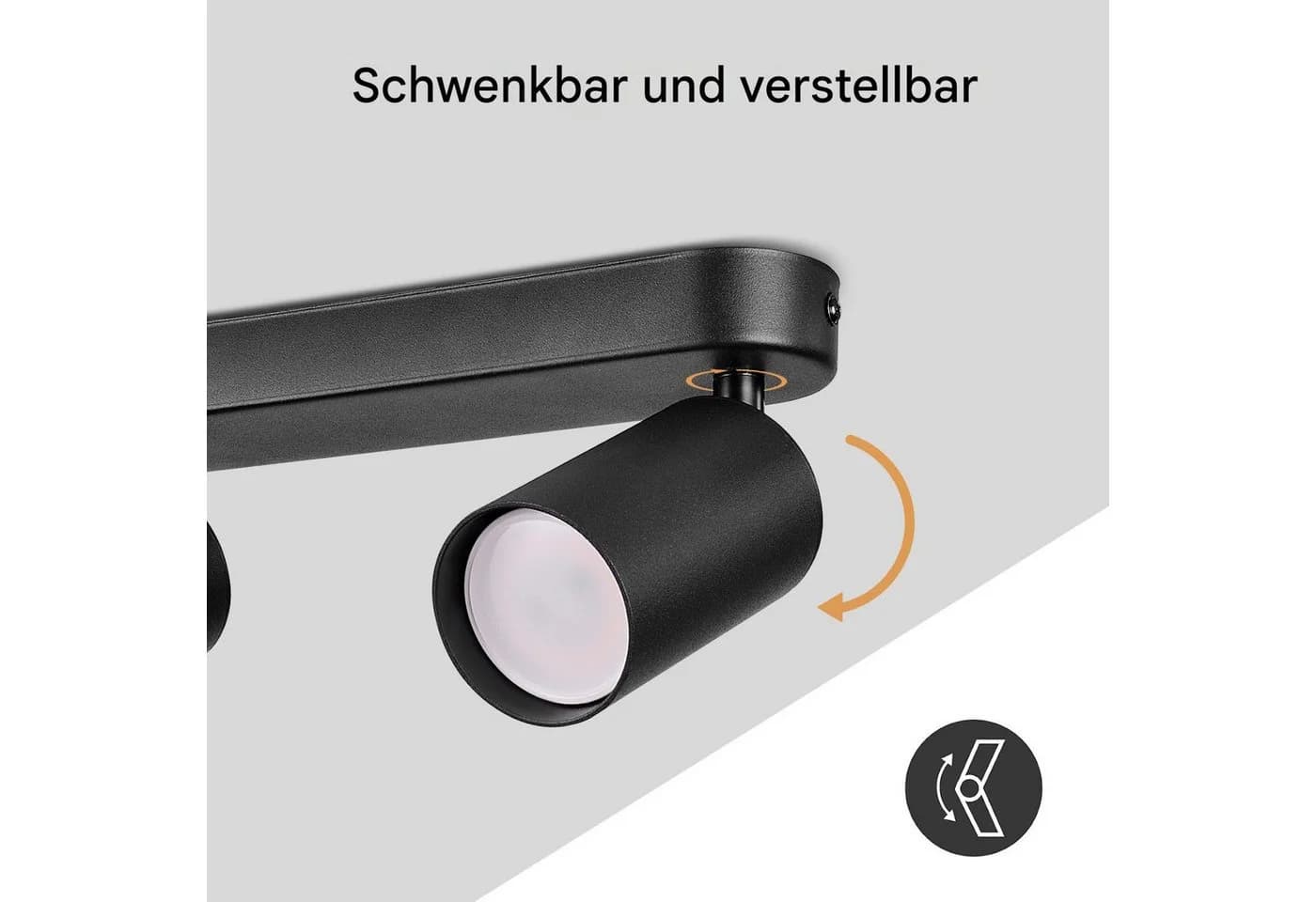 STANBOW Deckenstrahler LED 3x GU10 Schwarz 350° drehbar - Bild 4