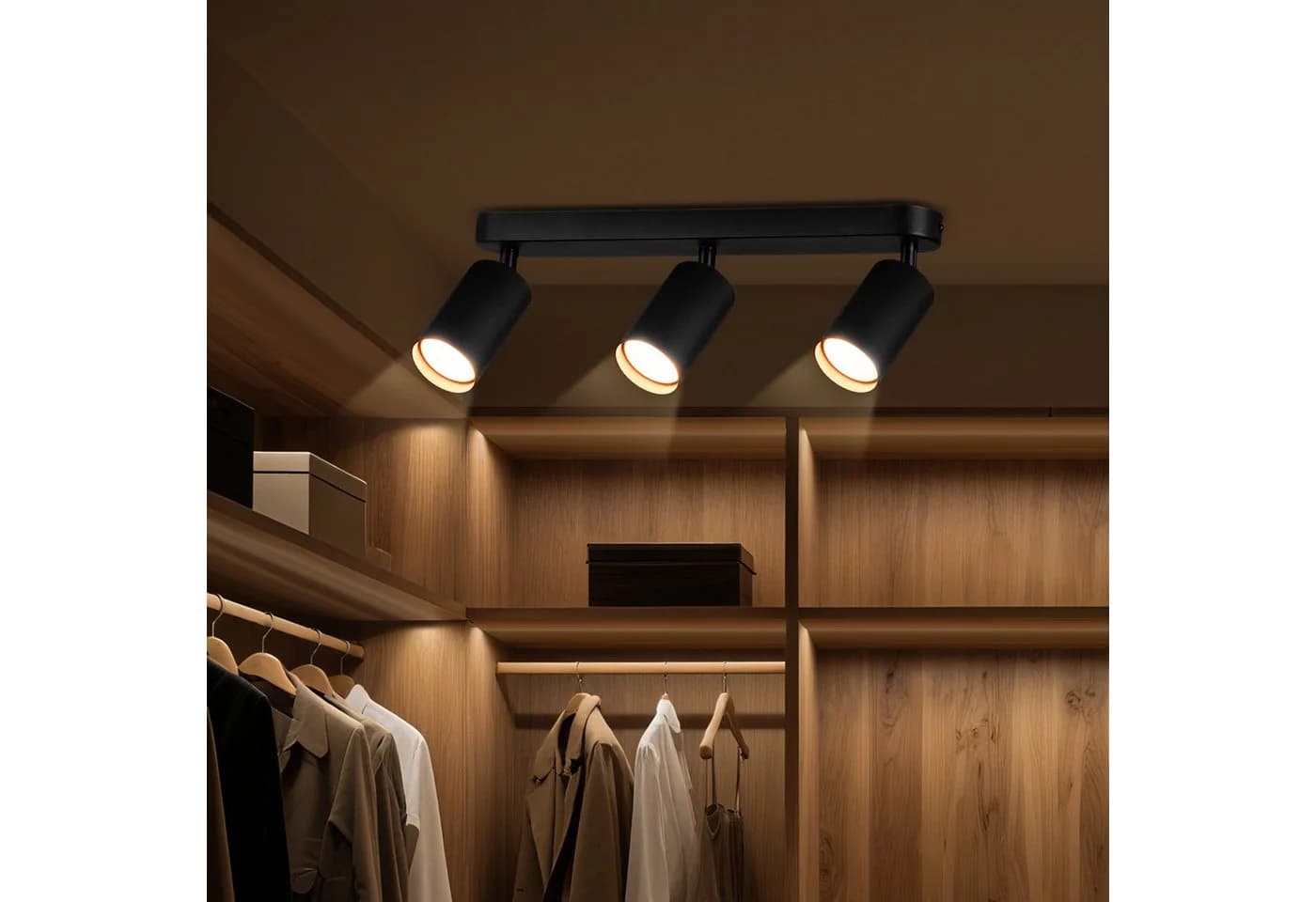 STANBOW Deckenstrahler LED 3x GU10 Schwarz 350° drehbar - Bild 5