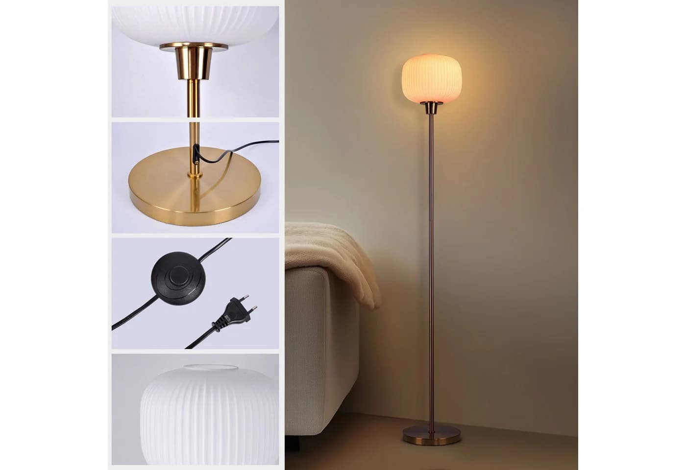 STANBOW Stehlampe Stehleuchte LED Dimmbar 3 Glühbirnen - Bild 3
