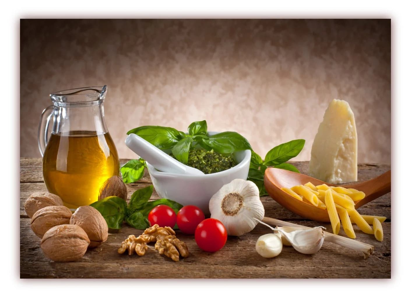 LYSCO Poster XXL 100 x 70cm (F-228) Nudeln mit Pesto, Küchenposter (DIN B1)
