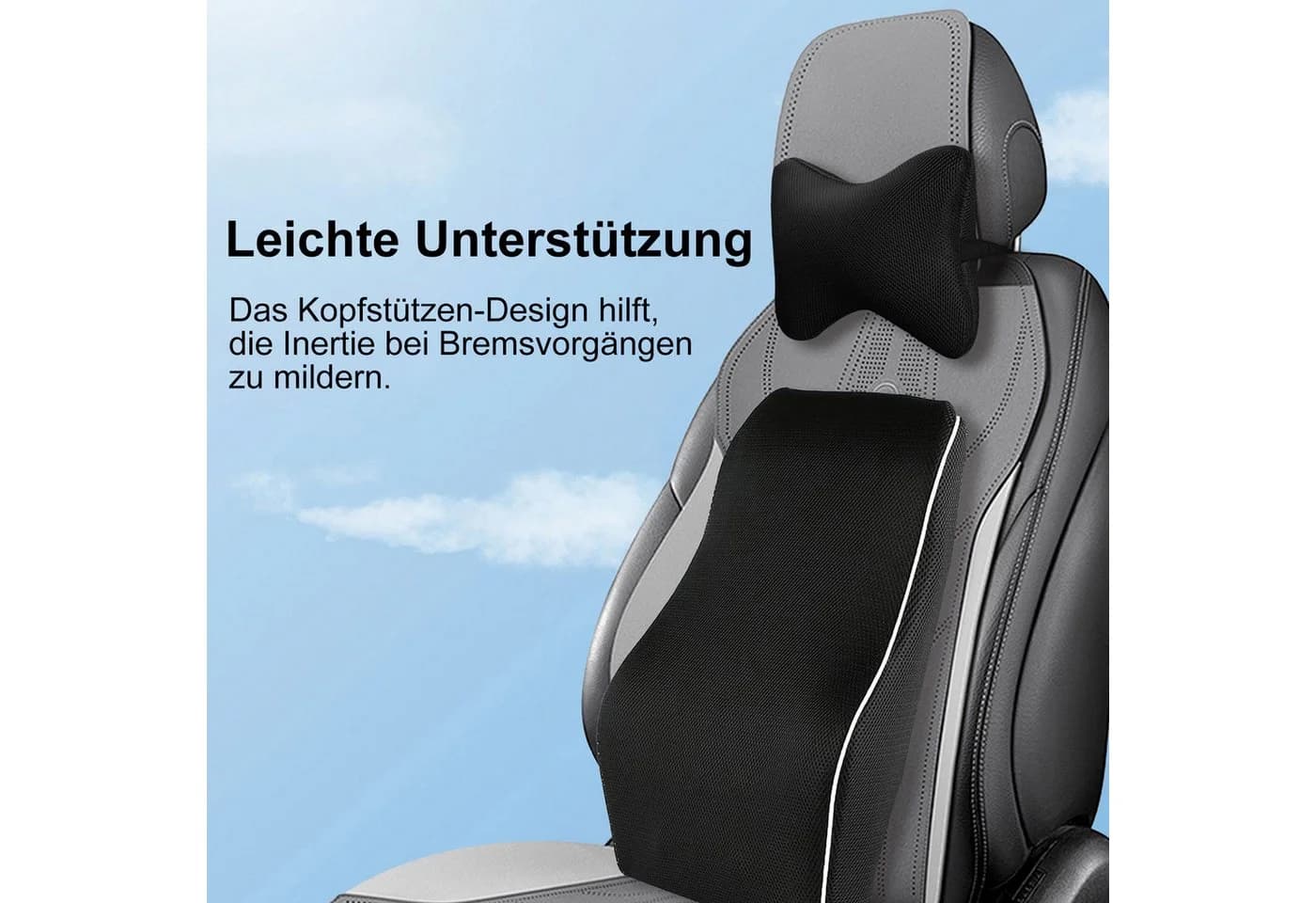 Mutig Rückenkissen Auto Lendenkissen Memory Foam Schwarz - Bild 5