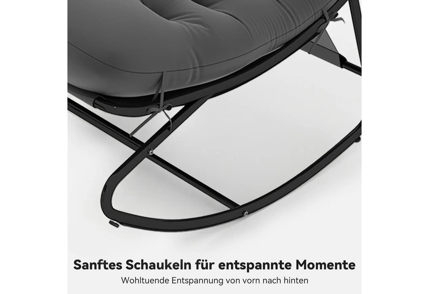AOXUN Schaukelstuhl Loungesessel Metall Schwarzgrau - Bild 5