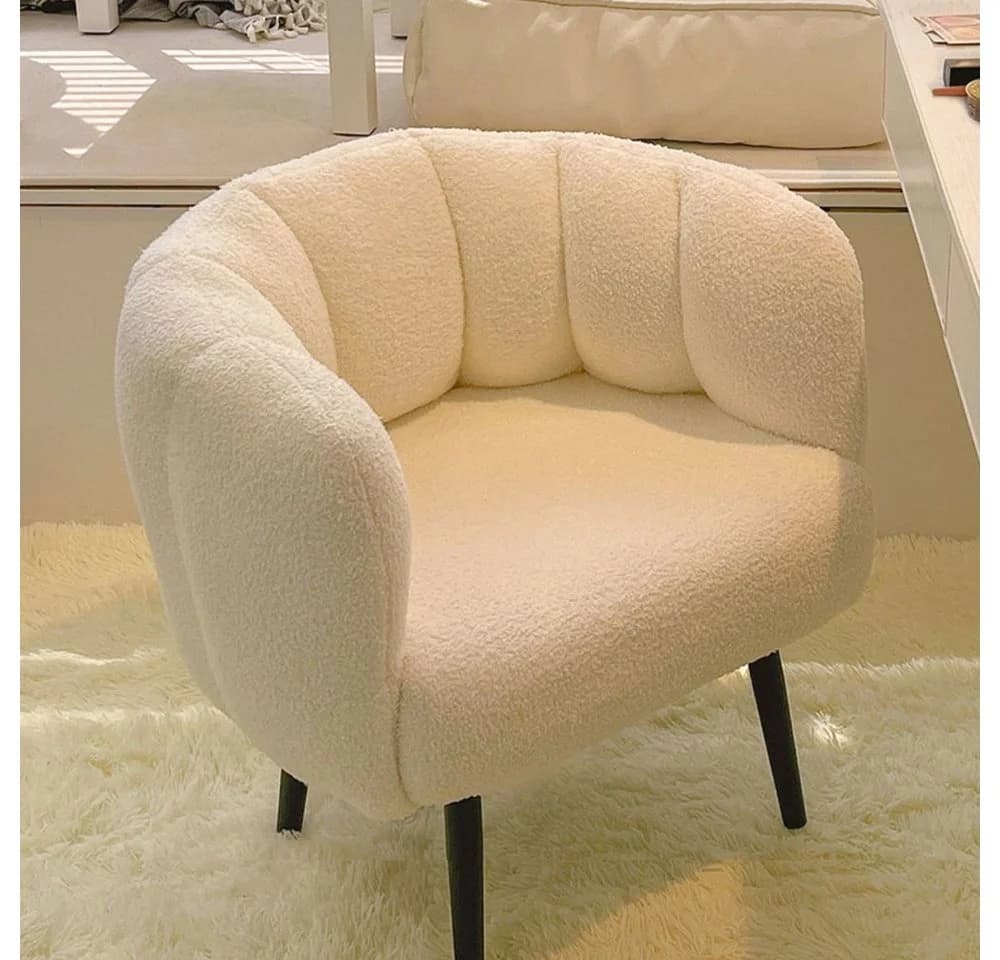 Muxing Sessel Polstersessel mit Armlehnen Weiß - Bild 3