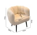 Muxing Sessel Polstersessel mit Armlehnen Weiß Bild 5