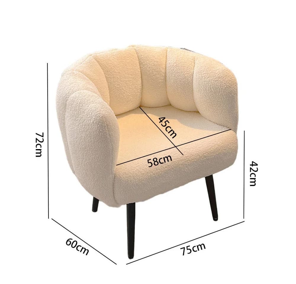 Muxing Sessel Polstersessel mit Armlehnen Weiß - Bild 5