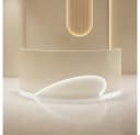 Muxing Empfangstheke Kassentheke mit LED Tresen Gewerbe Weiß/Beige Bild 2