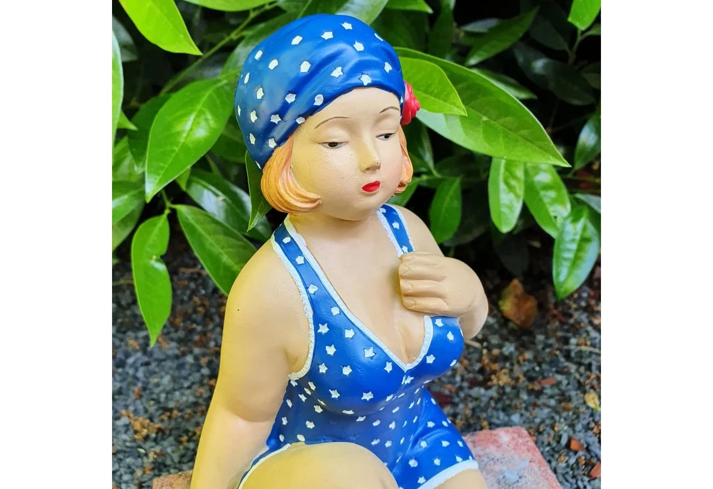Aspinaworld Gartenfigur Badenixe blau 32 cm - Bild 3