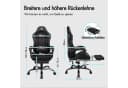 ALFORDSON Gaming-Stuhl mit LED, Massage, 150° Neigung, PU-Leder, Schwarz Bild 1
