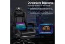ALFORDSON Gaming-Stuhl mit LED, Massage, 150° Neigung, PU-Leder, Schwarz Bild 3