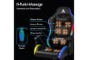 ALFORDSON Gaming-Stuhl mit LED, Massage, 150° Neigung, PU-Leder, Schwarz Bild 4