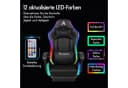 ALFORDSON Gaming-Stuhl mit LED, Massage, 150° Neigung, PU-Leder, Schwarz Bild 5