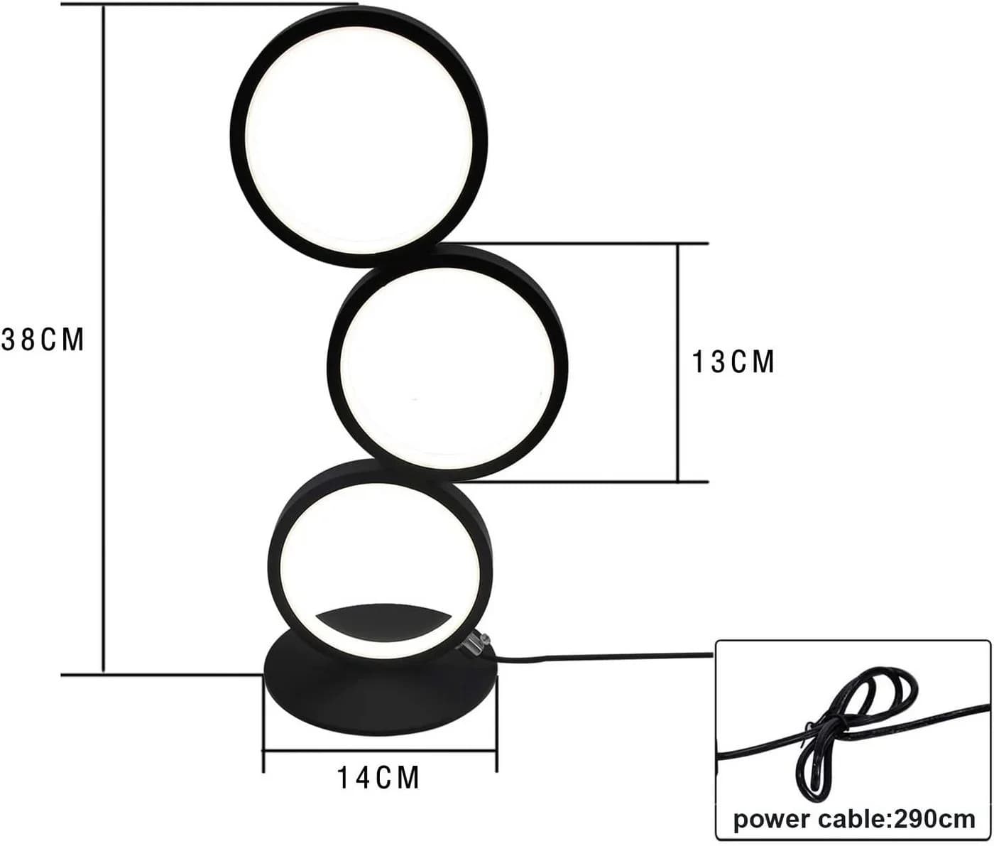 ZMH LED Nachttischlampe Schwarz Dimmfunktion - Bild 5