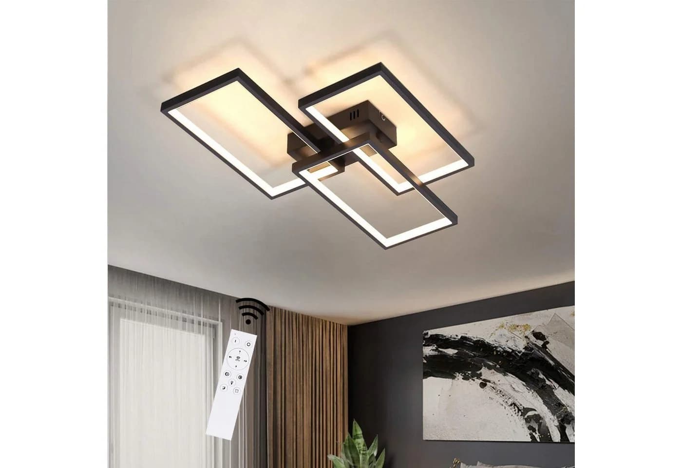 ZMH LED Deckenleuchte dimmbar mit Fernbedienung 63W Schwarz - Bild 2