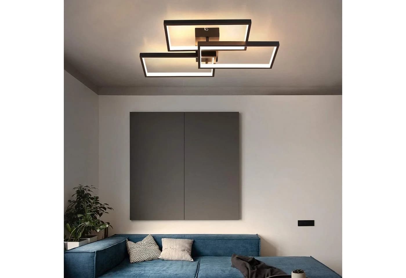 ZMH LED Deckenleuchte dimmbar mit Fernbedienung 63W Schwarz - Bild 3
