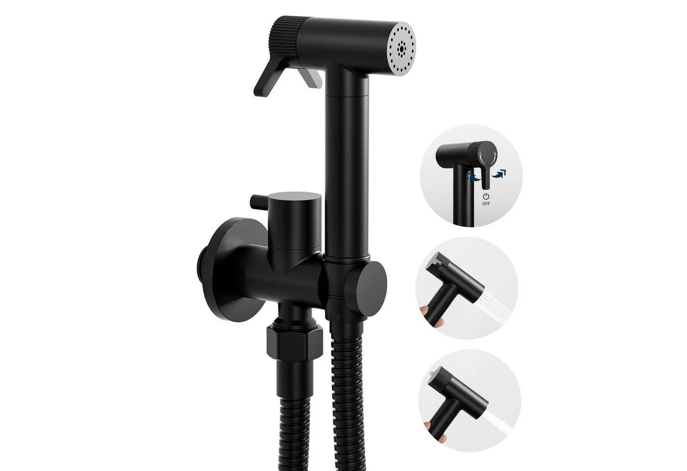 Oihpaw Handbrause Bidet 2 Modi Kupfer Schwarz - Bild 2