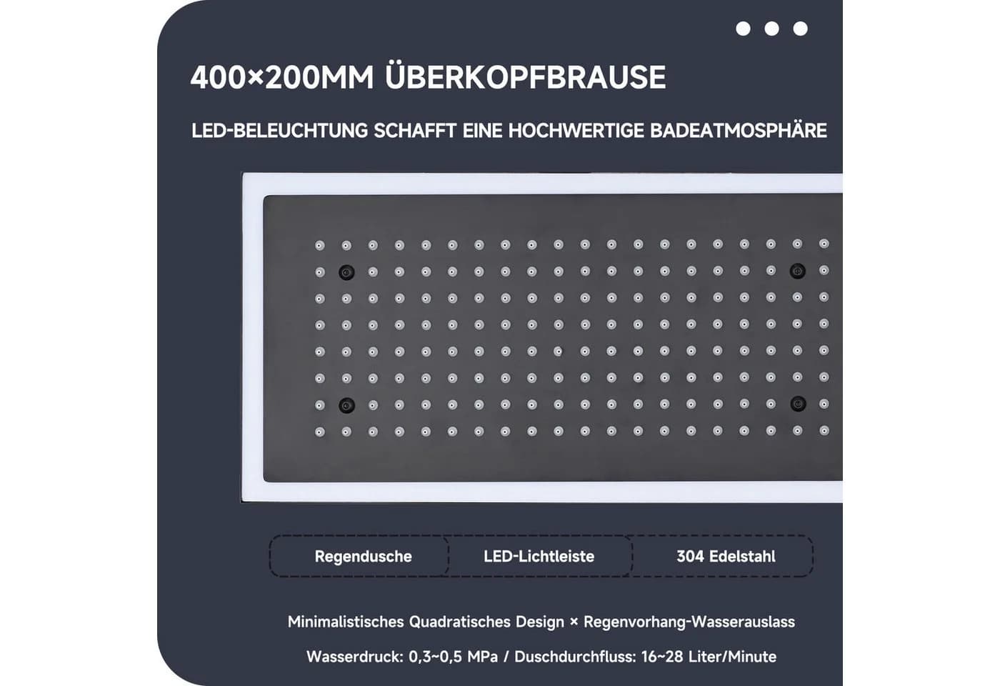 Oihpaw Duschsystem mit LED-Beleuchtung und Musikfunktion - Bild 3