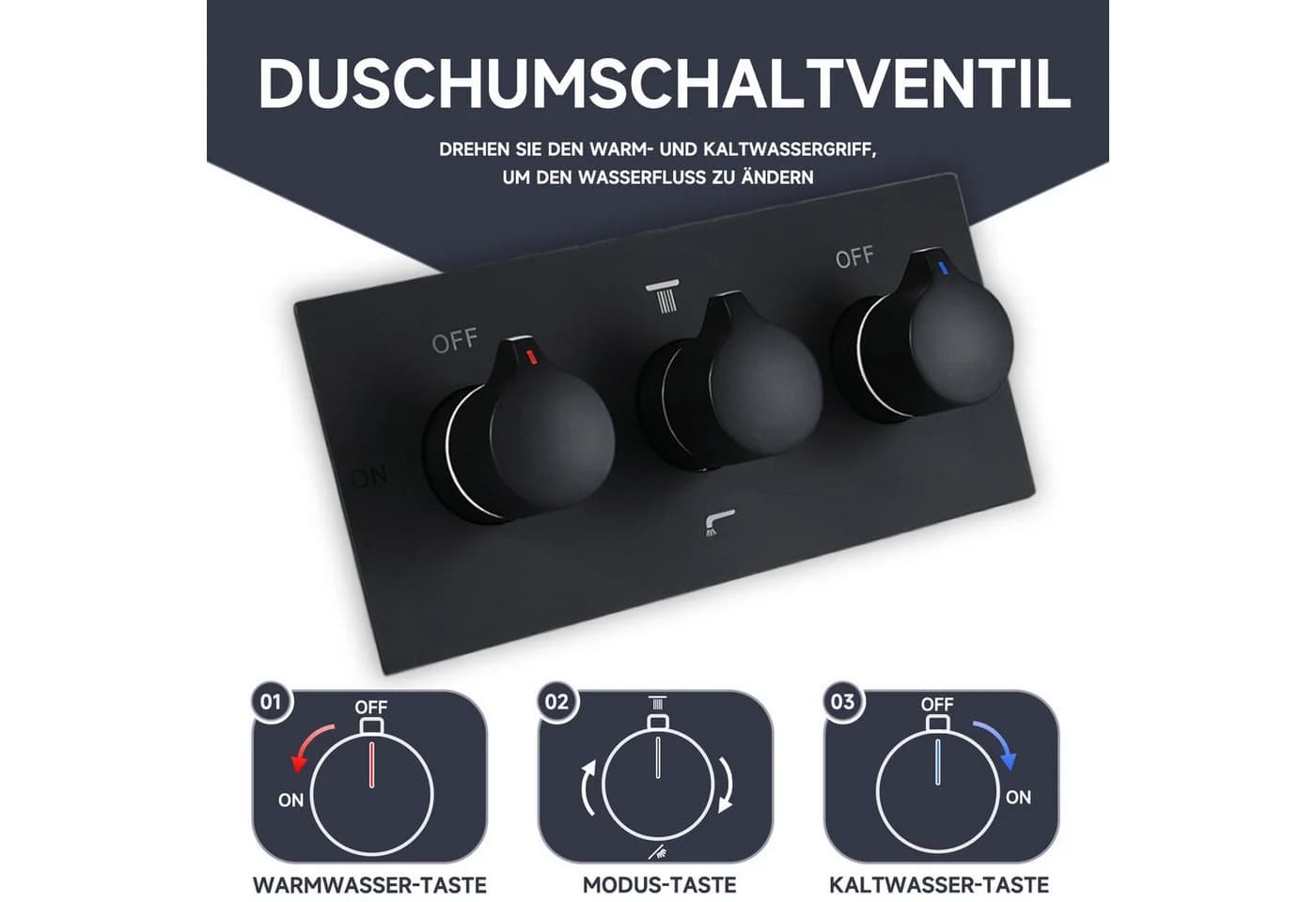 Oihpaw Duschsystem mit LED-Beleuchtung und Musikfunktion - Bild 4