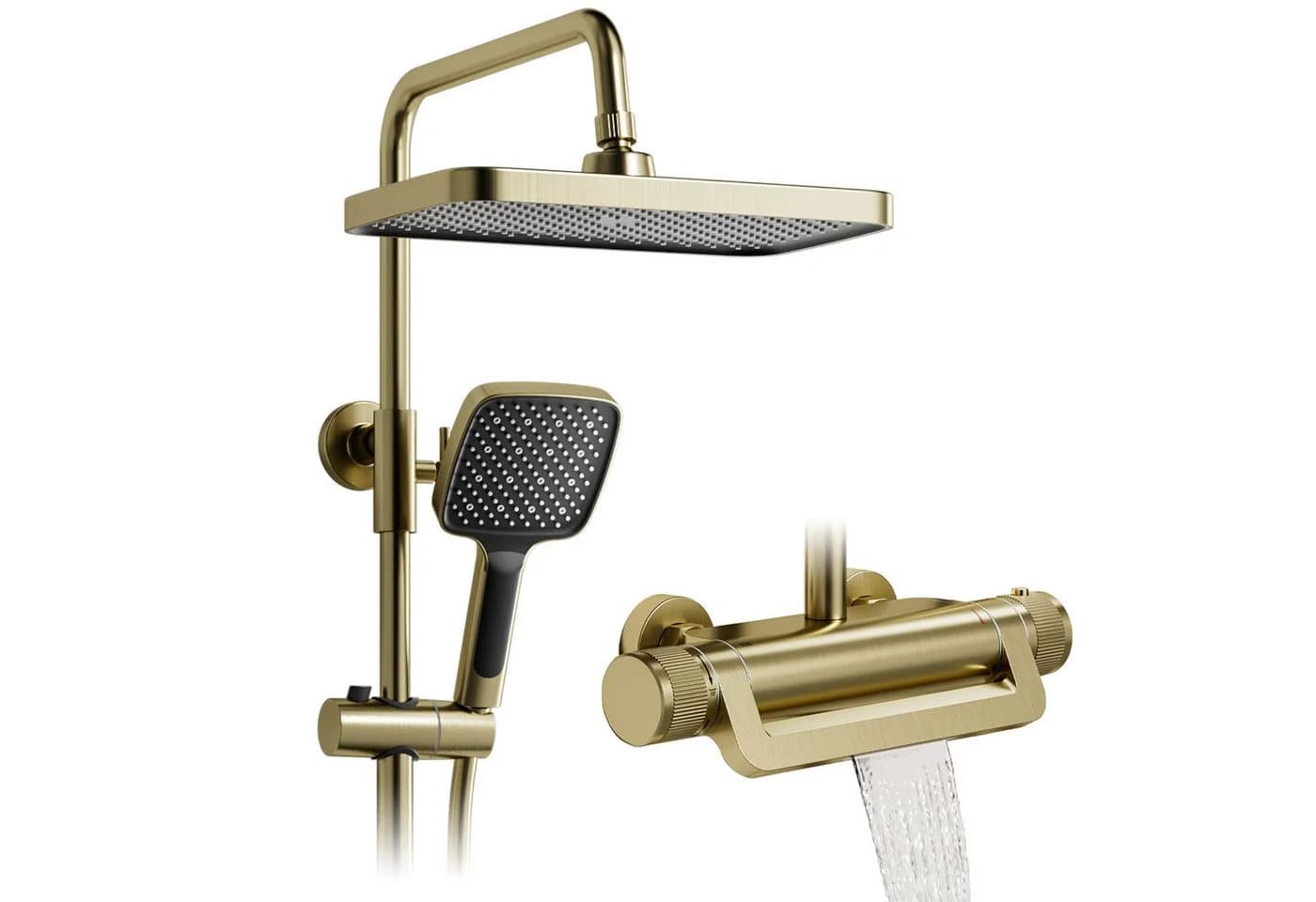 Oihpaw Duschsystem Premium Duschsäulen-Set 3in1 Regendusche mit Thermostat - Bild 2