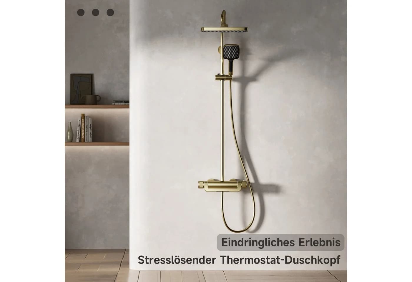 Oihpaw Duschsystem Premium Duschsäulen-Set 3in1 Regendusche mit Thermostat - Bild 3