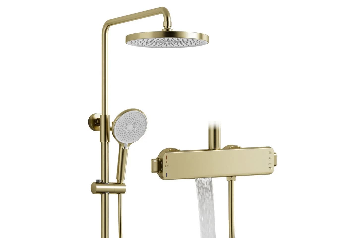 Oihpaw Duschsystem Runde Kopfbrause Gold 70 cm - Bild 2