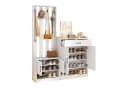 KLAM HOME Garderoben-Set mit Sitzbank und Schuhschrank Weiß Bild 1