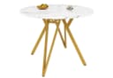 KLAM HOME Runder Esstisch 100 cm MDF-Marmor Gold Bild 1