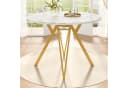 KLAM HOME Runder Esstisch 100 cm MDF-Marmor Gold Bild 2