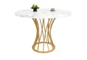 KLAM HOME Runder Esstisch 80x80x76 cm Gold Metallrahmen Bild 1