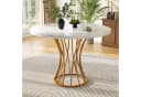 KLAM HOME Runder Esstisch 80x80x76 cm Gold Metallrahmen Bild 2