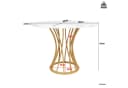 KLAM HOME Runder Esstisch 80x80x76 cm Gold Metallrahmen Bild 4