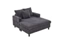 KLAM HOME Loungesofa Premium Chaiselongue Grau mit LED & USB Bild 1