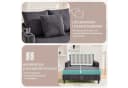 KLAM HOME Loungesofa Premium Chaiselongue Grau mit LED & USB Bild 5