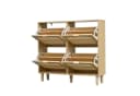 KLAM HOME Schuhschrank Rattan 4 Klappschubladen Bild 1