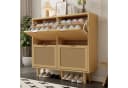KLAM HOME Schuhschrank Rattan 4 Klappschubladen Bild 2