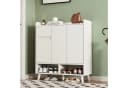 KLAM HOME Schuhschrank Weiß Massivholzbeine Bild 5