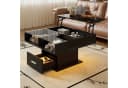 KLAM HOME Lift-Couchtisch Schwarz Hochglanz LED Bild 2