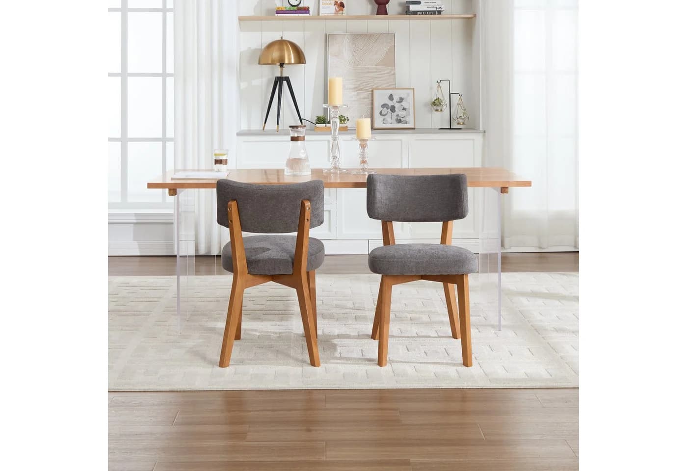 KLAM HOME Esszimmerstuhl Mid-Century Grau Massivholz - Bild 5