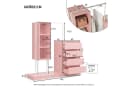 KLAM HOME Garderoben-Set Rosa Kleiderschrank mit Kippsicherung Bild 3