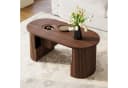 KLAM HOME Couchtisch Oval Retro-Stil Nussbaum Bild 2