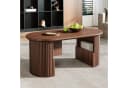 KLAM HOME Couchtisch Oval Retro-Stil Nussbaum Bild 5